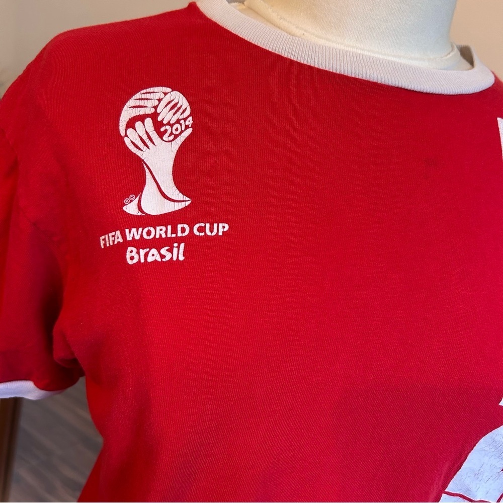 Soccer Jersey FIFA 2014 Brasil Official World Cup England Futbal Men's M Red - Picture 4 of 6